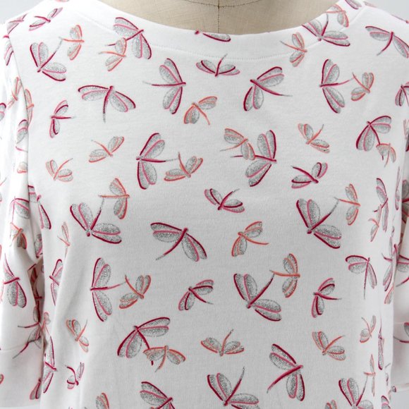 Women's Embellished Dragonfly Boat-Neck Elbow-Slee - Picture 4 of 8